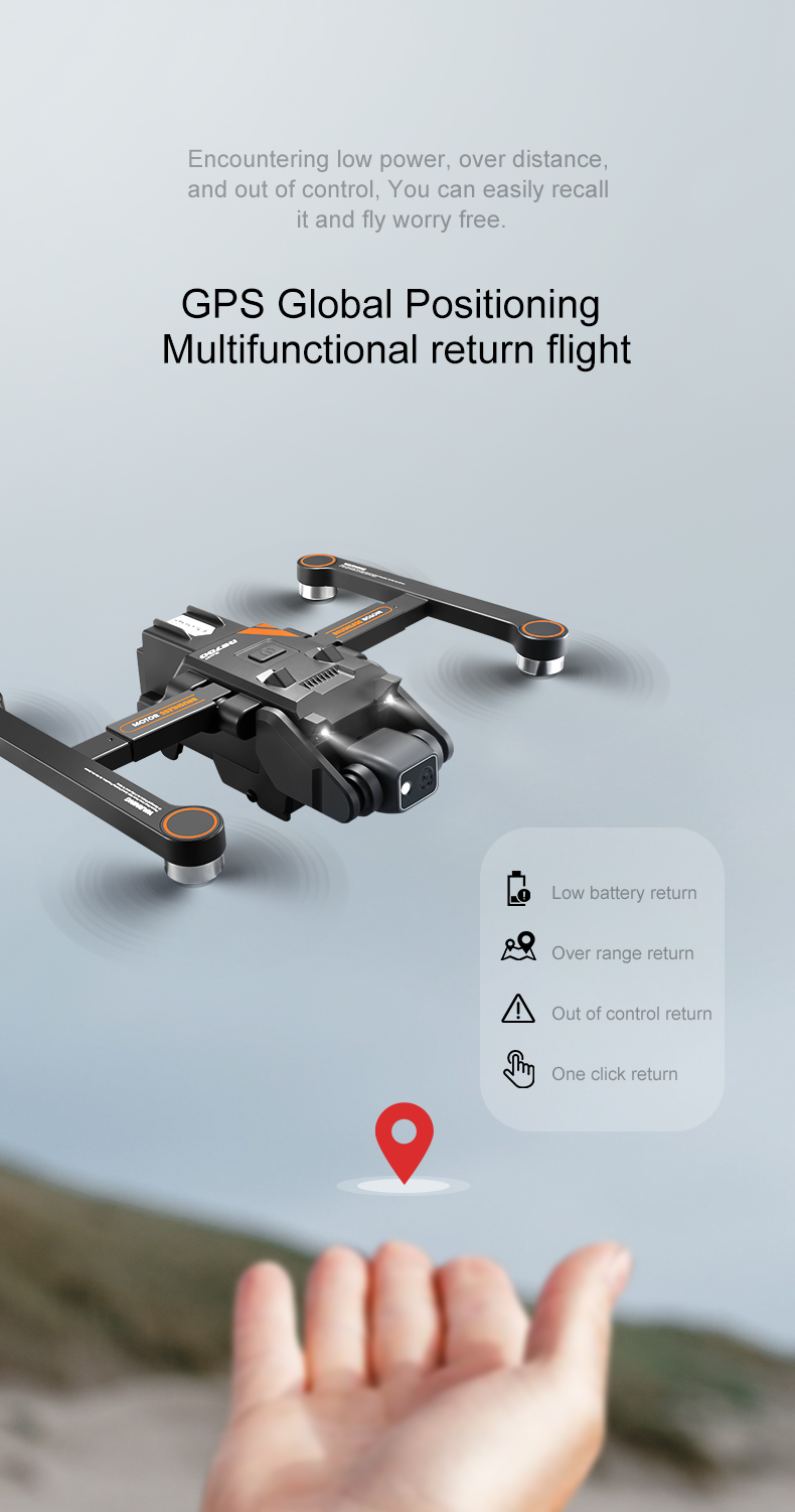 High Hold RC Quadcopter with 4K HD Camera and FPV Foldable Design 100m Remote Control Distance 3.7V 1800mAh Battery