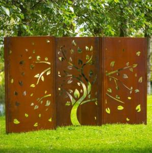 Quality Tree Image Weathering Steel Garden Screen Panels For Home Decor wholesale