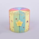 Double opening cylindrical drawer gift box, gold stamping jewelry circular box,
