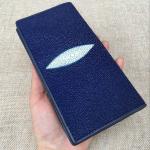 Unisex Style Authentic Stingray Skin Women Men Slim Bifold Wallet Card Bag