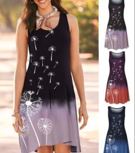 Quality Women'S Sleeveless Pullover Print Gradient Dress wholesale