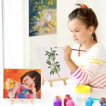 8 X 10 Inch Art Canvas Painting Kits With Wooden Easels Stands For Group