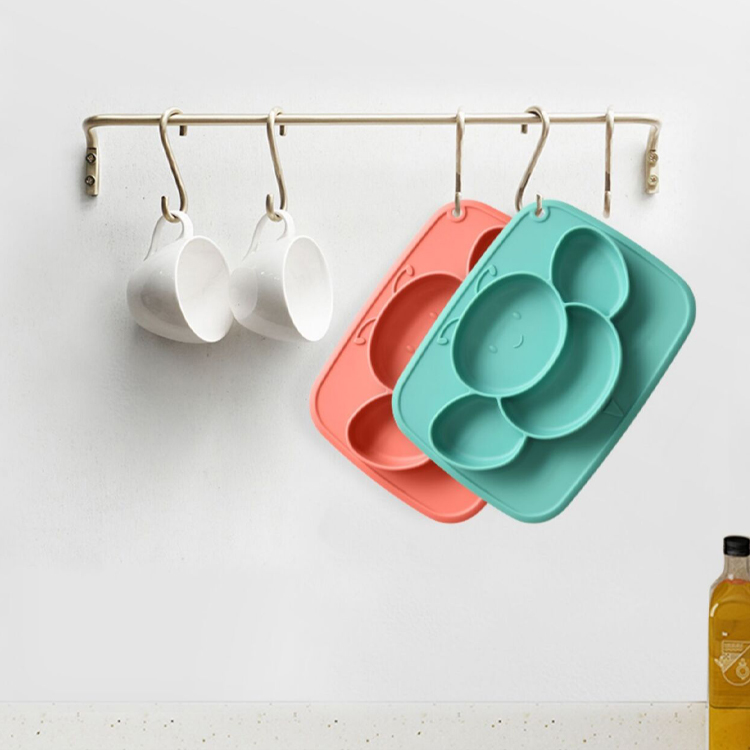 Customized Bee Shape Bpa Free Baby Feeding Plate Set With Spoon And Fork