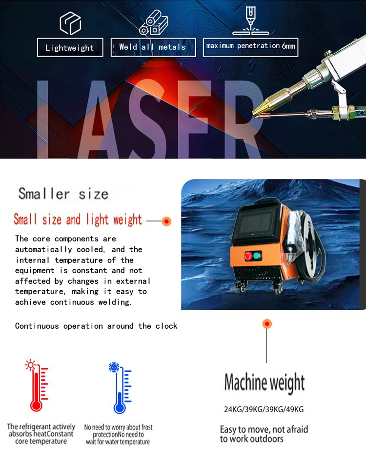 Metal Welding Easy Operating Portable Air Cooling 2000w Laser Cleaning and Cleaning Machine with Manual Handheld Welding Mode