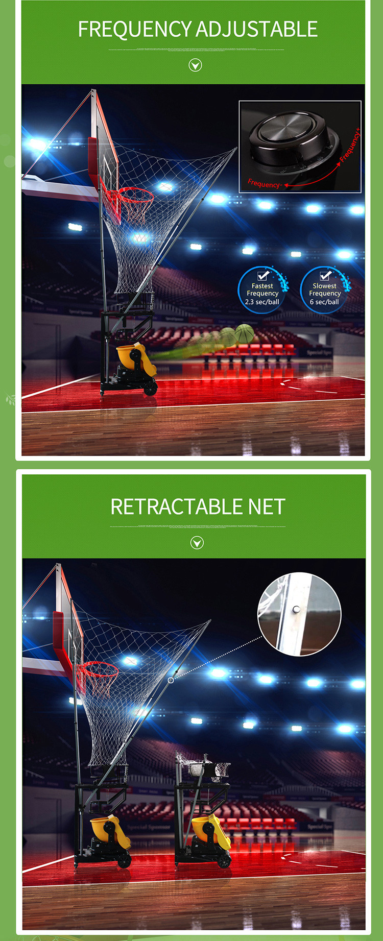 Siboasi AC 100V Automatic Basketball Shooting Machine Indoor Sports Equipment For Training