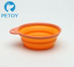Commercial Foldable Plastic Pet Bowls / Collapsible Dog Bowl Silicone