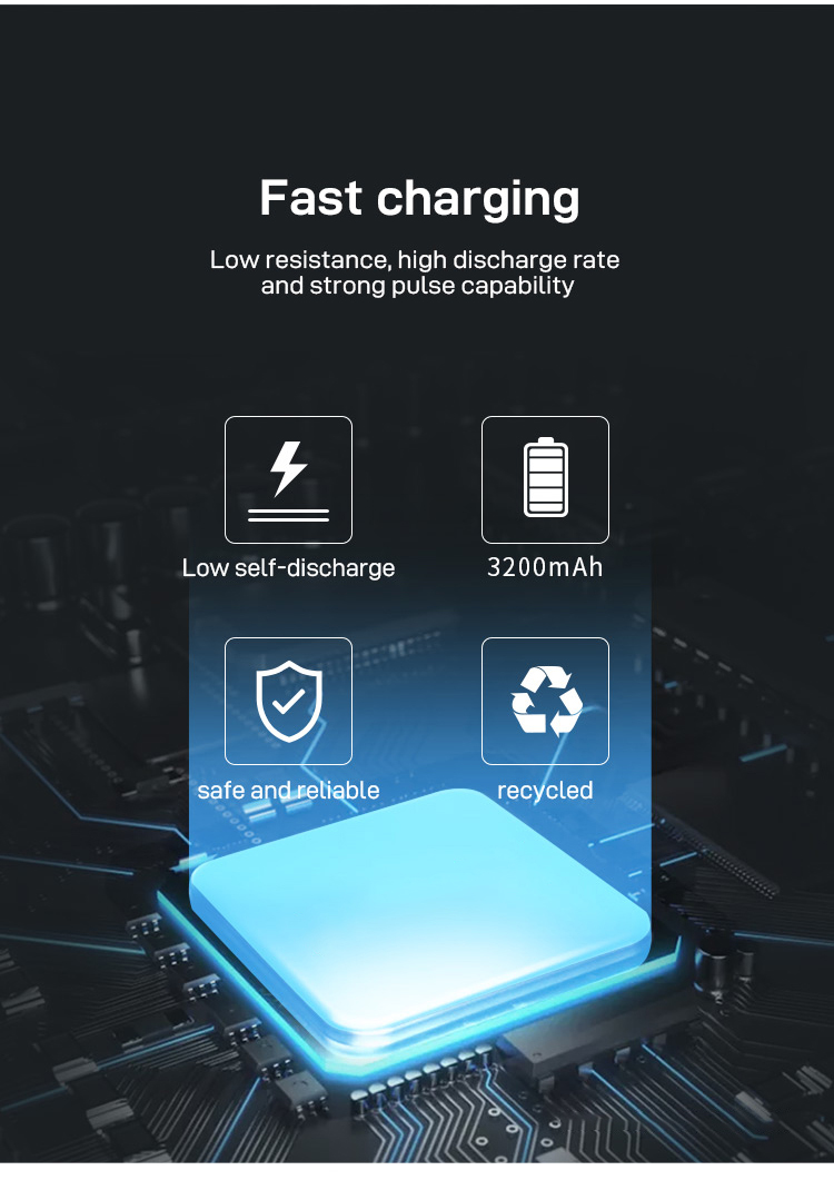 Electric 18650 Lithium Ion Battery Pack 3.6v 3200mah Chargeable