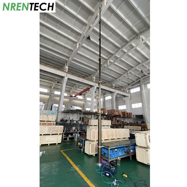 12m aluminum telescoping mast 30kg payloads 2.55m closed height for CCTV