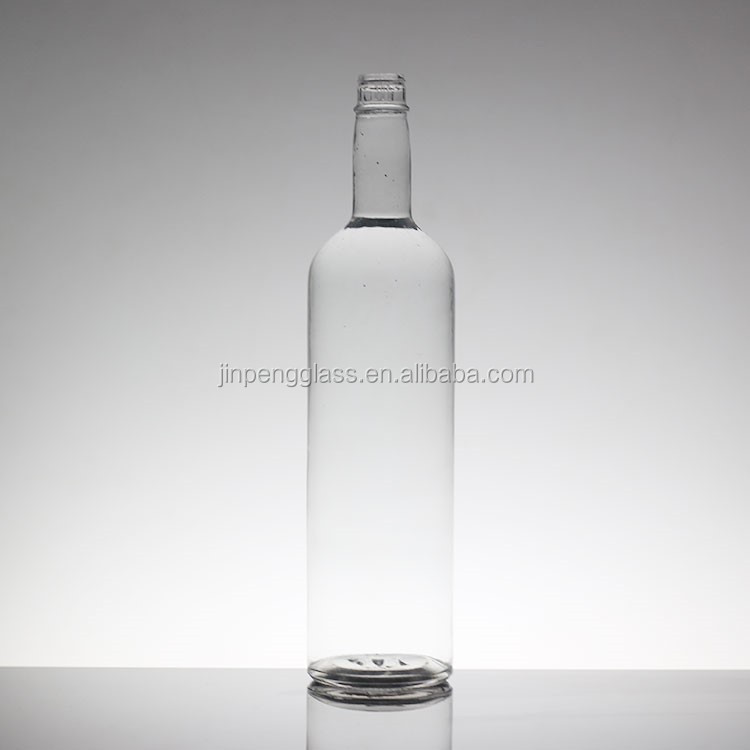 Collar Material Glass 700ml 750ml Fashionable Wine Bottle for Liquor