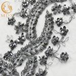 MDX Unique 3D Wedding Lace Fabrics / Black Embroidered Lace 80% Nylon