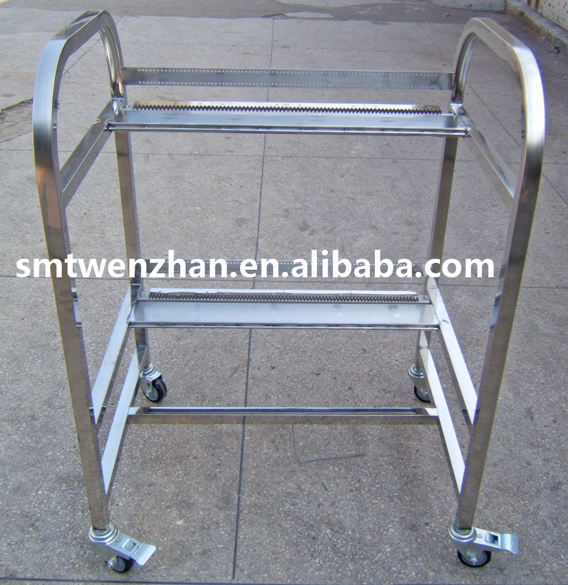 Aluminum Alloy JUKI SMT Feeder Carts 2 Layers With Omni Directional Wheel
