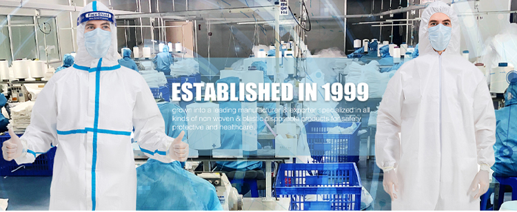 Nonwoven Plastic Isolation Gowns , Unisex Disposable Medical Exam Gowns