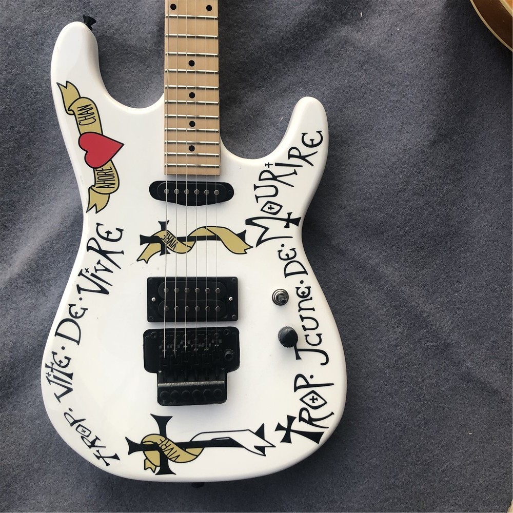 Custom factory EVH chavel electric guitar 6 string with maple fingerboard black hardware music support drop shipping