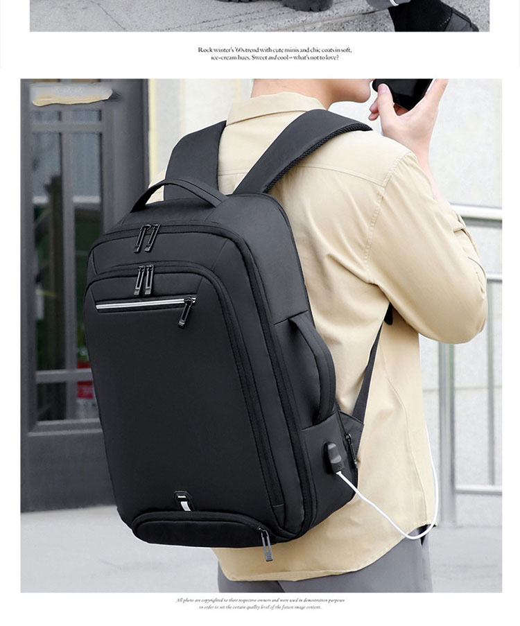 Oxford Cloth Business Laptop Backpacks For Men , Travel Backpack With Usb