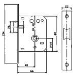 40mm Backset Office Signle Latch 753wc Mortise Lock Body