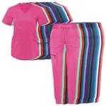 Woven Fabric Hospital Scrub Suit Custom Logo 3 Pockets