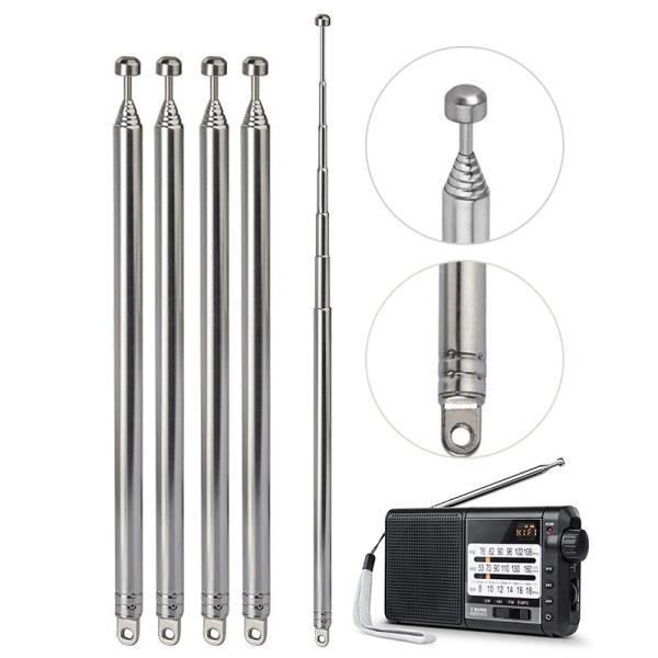 7 Sections Telescopic 74cm AM FM Antenna Portable Radio Antenna Compatible with