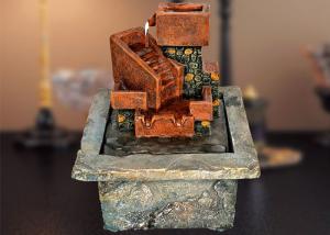 Quality Polyresin Red Brick H16.5CM American Style Fountain Tabletop Small Ornament Office Decor Gift Handicraft Creativity wholesale