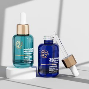 Quality 30ml Round Glass Serum Dropper Bottles For Hair Care Essential Oil wholesale