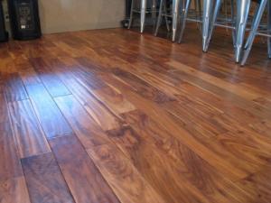 Quality UV finished Acacia hand scraped solid wood flooring wholesale