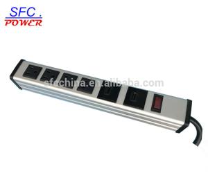 Quality Aluminum- alloy power strip with 2 port USB 5V 2.1A &amp; 4 Ways USA outlets wholesale