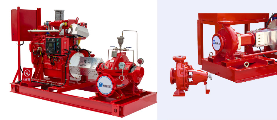 UL FM NFPA 20 End Suction Fire Pump For Schools,Office Buildings 45.4M3/H 98 m fire fighting system