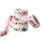 16mm*100y Merry Christmas Printed Cotton Ribbon Customized Cotton Ribbon
