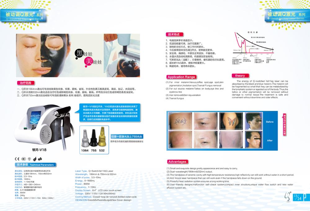 Nanosecond Portable Nd Yag Laser Tattoo Removal Machine 1064nm