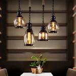 Vintage Loft Amber Glass Pendant Light Style Restaurant Bar Bed Room Glass