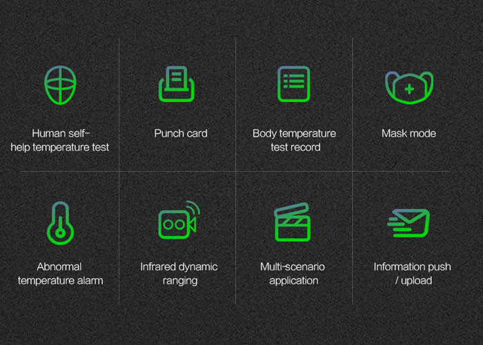 Android 5.1 2 Fill Lights 350cd/㎡ Face Recognition Temperature Measurement