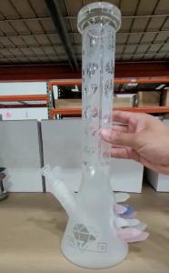 Quality 11 Inch Glass Smoking Pipe Straight Tube 6 Lines Perc Percolator Hookah Shisha wholesale