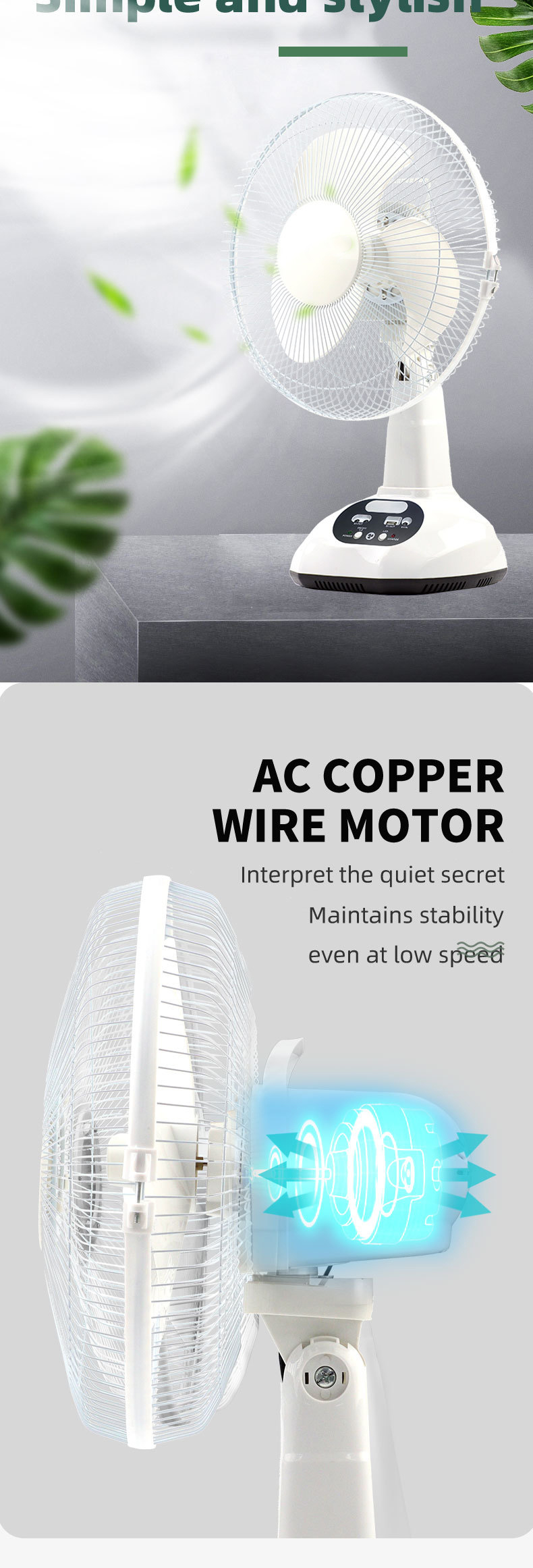 Table Fans Rechargeable Power with Solar Panel Energy Solar Electric Fan Lanterns Camping Led Light Solar Fan