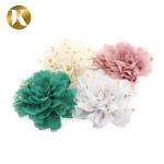 Customized Popular Style Shoe Lace Flowers 85*85mm Cotton / Polyester / Chiffon