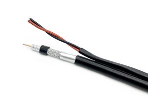 Quality Tri Shielded RG6P Siamese Coax Cable PE Sheath Outdoor with 12V DC / 24V AC Power wholesale