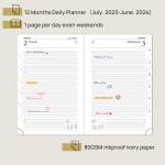 PU Leather Embossed Daily Planner 2024 Professional Desk Organizer Weekly Agenda