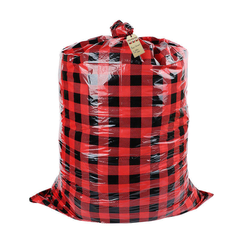Waterproof LDPE Plastic Drawstring Gift Bag For Christmas
