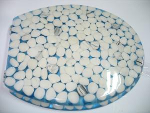 Quality cobble stone poly resin toilet seat wholesale
