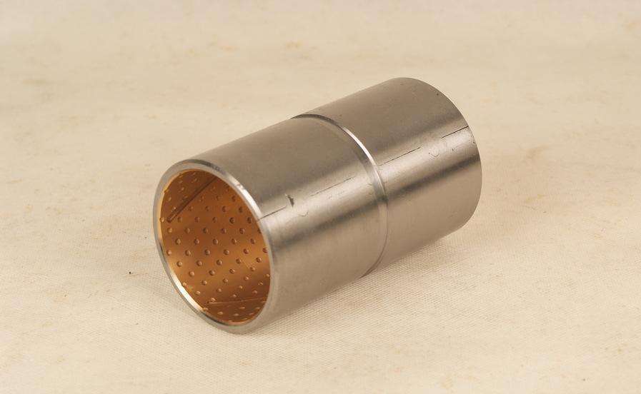 Bimetal Bushing JF804 Wrapped Bronze Steel And CuSn6Ni9 Material With Lock Ring