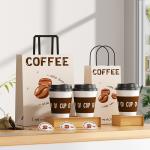Custom Printed Coffee Takeaway Packaging Kraft Paper Food Bags with Luxury