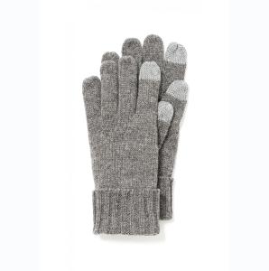 Quality Gray Knitted Wool Winter Gloves , Jersey Cold Weather Gloves With Tech Finger wholesale