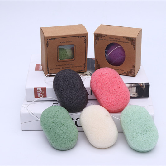 BPA Free Beauty Used Konjac Oval Cosmetic Sponge For Face Cleaning