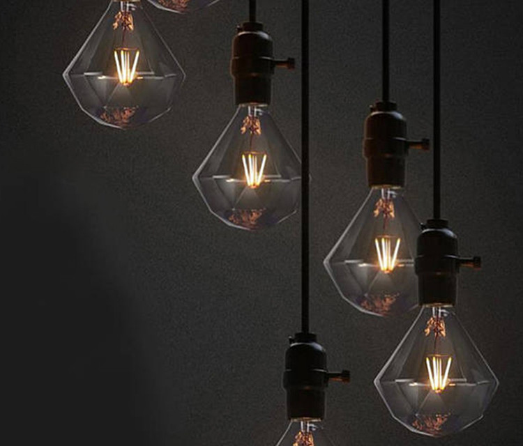 800lm E27 4W LED Vintage Bulb D95 2700k Edison Screw Bulb Diamond Filament