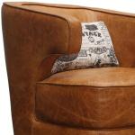 Brown living room armchairs Antique Real Leather Armchairs With Cushion