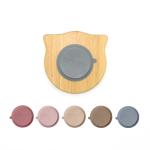 Bamboo Toddler Baby Suction Plate 18cm Cat shaped with Spoons