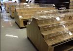 Double Sided Supermarket Wooden Store Display Racks / Wooden Retail Shelving