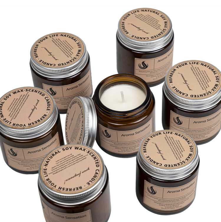 Home Decoration Aromatherapy Scented Soy Candles In Customized Jars With Lids
