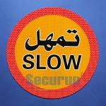 Retroreflective Aluminum Red Traffic Arabic Road Signs Digital Printing