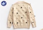 Pompom Ball Decoration Girls Pullover Sweaters Cute Cotton Mock Neck Knit Jumper