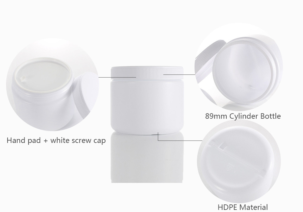 500ml Cylindrical HDPE Face Cream Jars For Tooth Protein Powder