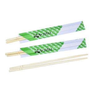 Quality Printed Sleeves Biodegradable Round Bamboo Chopsticks Customised wholesale